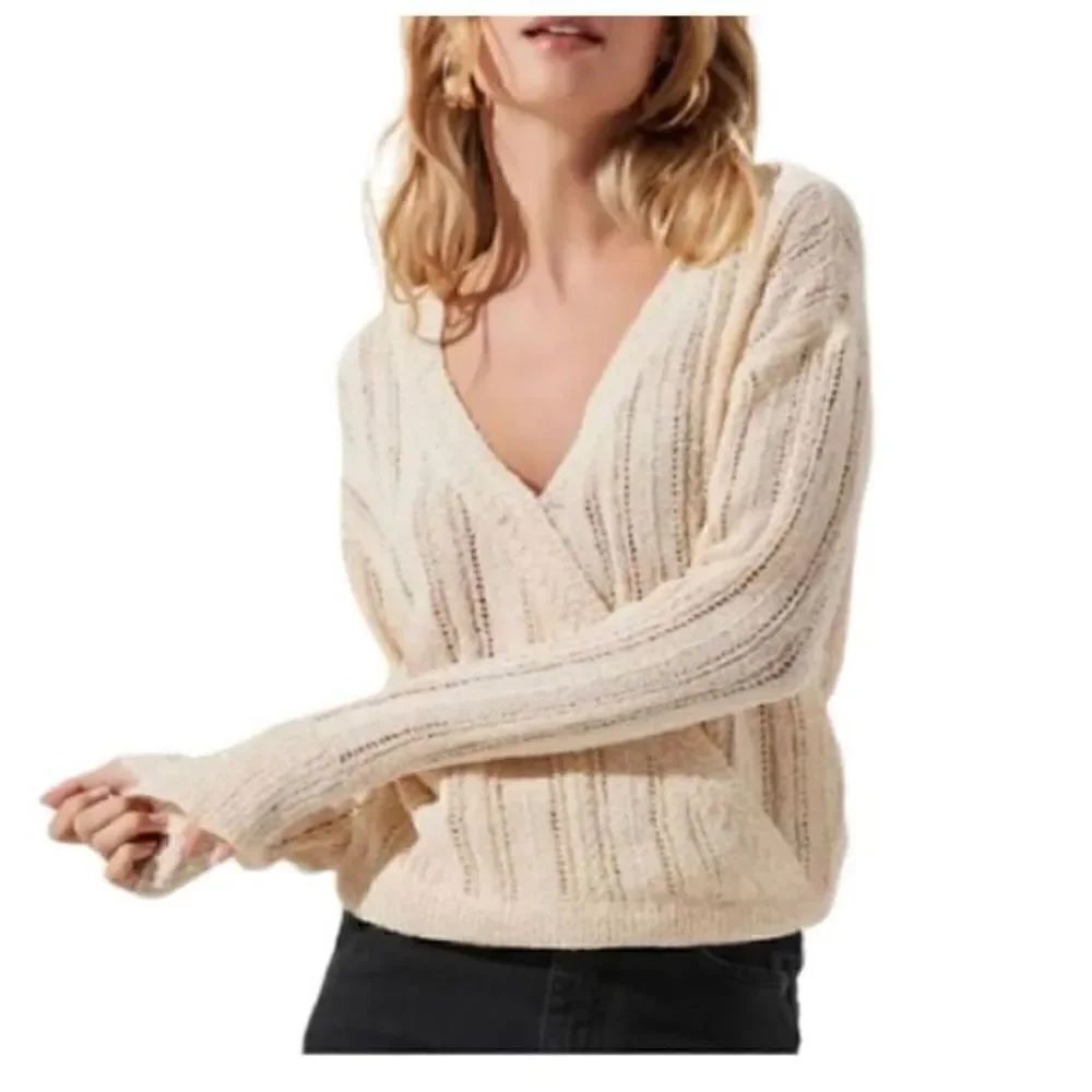 ASTR The Label Pointelle Knit Sweater